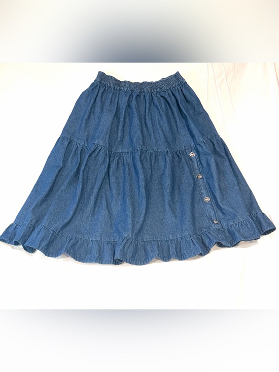 Crazy Cowgirl Dresses & Skirts - Crazy Cowgirl Women's Denim Midi Skirt with Button Accents, size M